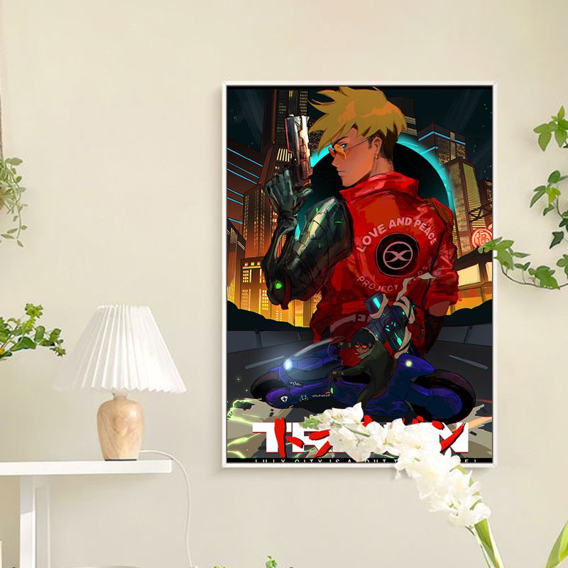 Anime TRIGUN STAMPEDE Anime Posters Sticky Decoracion Painting Wall Art White Kraft Paper Room Wall Decor 2 - Trigun Store