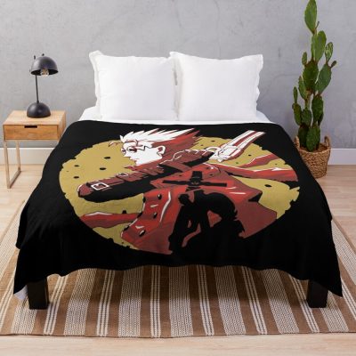 Vintage Trigun Sticker Throw Blanket Official Trigun Merch