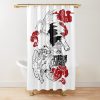 White Cloud Trigun Head Black Shower Curtain Official Trigun Merch