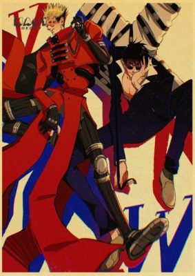 Trigun Nicholas D. Wolfwood And Vash The Stampede Decorating Poster