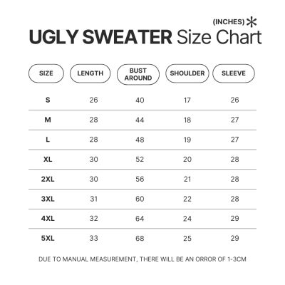 Ugly Sweater Size Chart - Howl's Moving Castle Shop